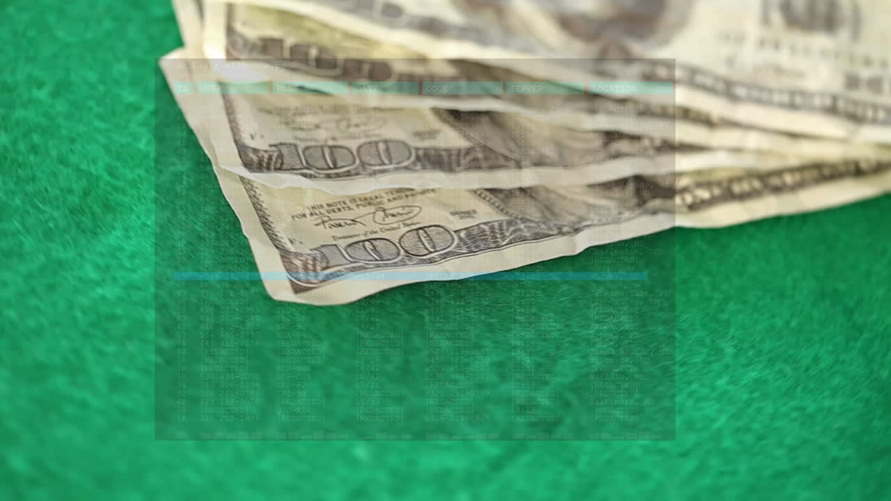 은행권에 대한 데이터 처리의 애니메이션