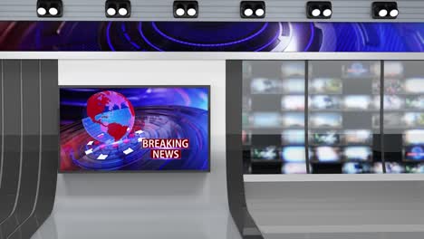 fondo de estudio de noticias virtuales en 3d, bucle
