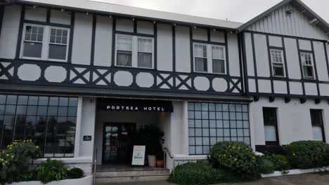 panoramic view of portsea hotel entrance