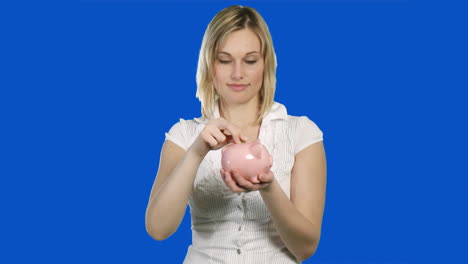 chromakey woman saving money