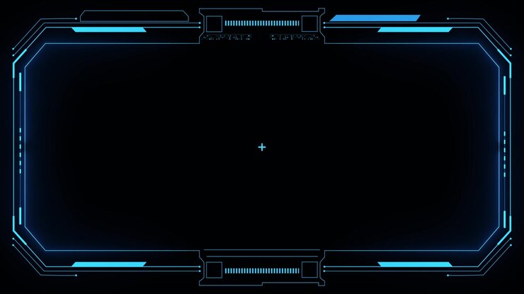 High tech screen digital hologram window box border frame scifi digital screen hologram panel