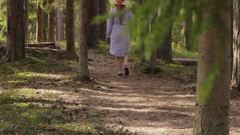 Dignified-handmaiden-taking-me-time-out-for-herself-at-Danish-woods