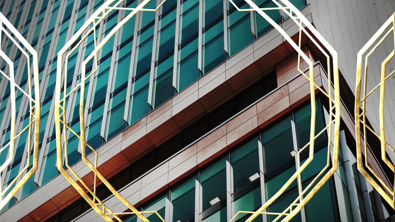 Animation of white line in green square and warehouse