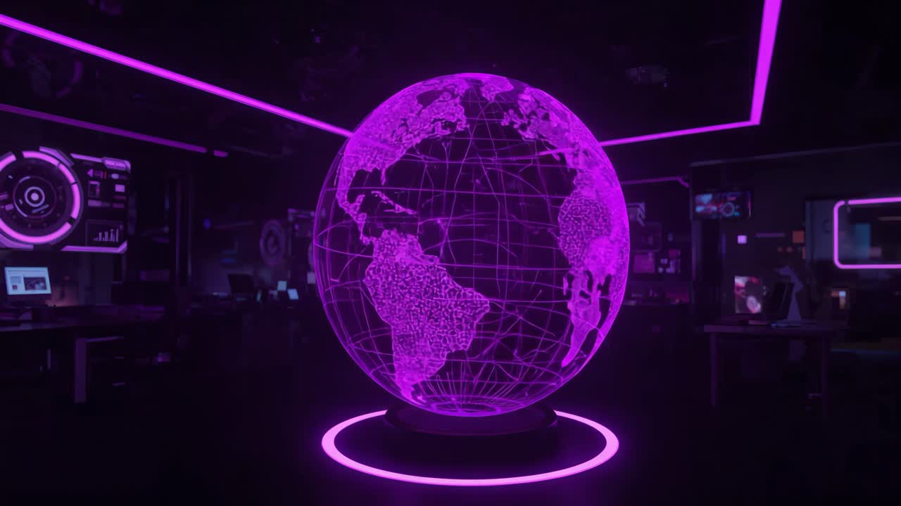 Futuristic Hologram Globe
