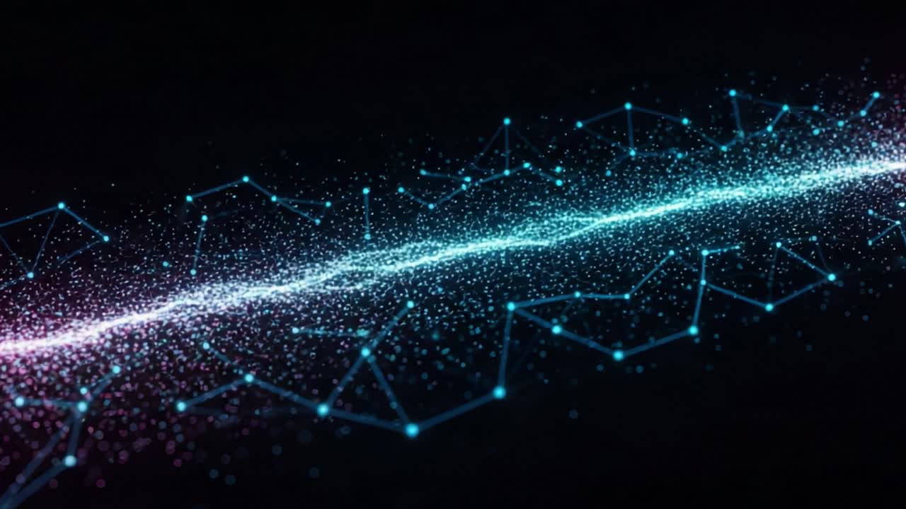 A Stunning Visualization of Cosmic Energy Conveyed Through a Vibrant Spectrum, Capturing the Beauty of Particles Intertwined in a Digital Universe of Light