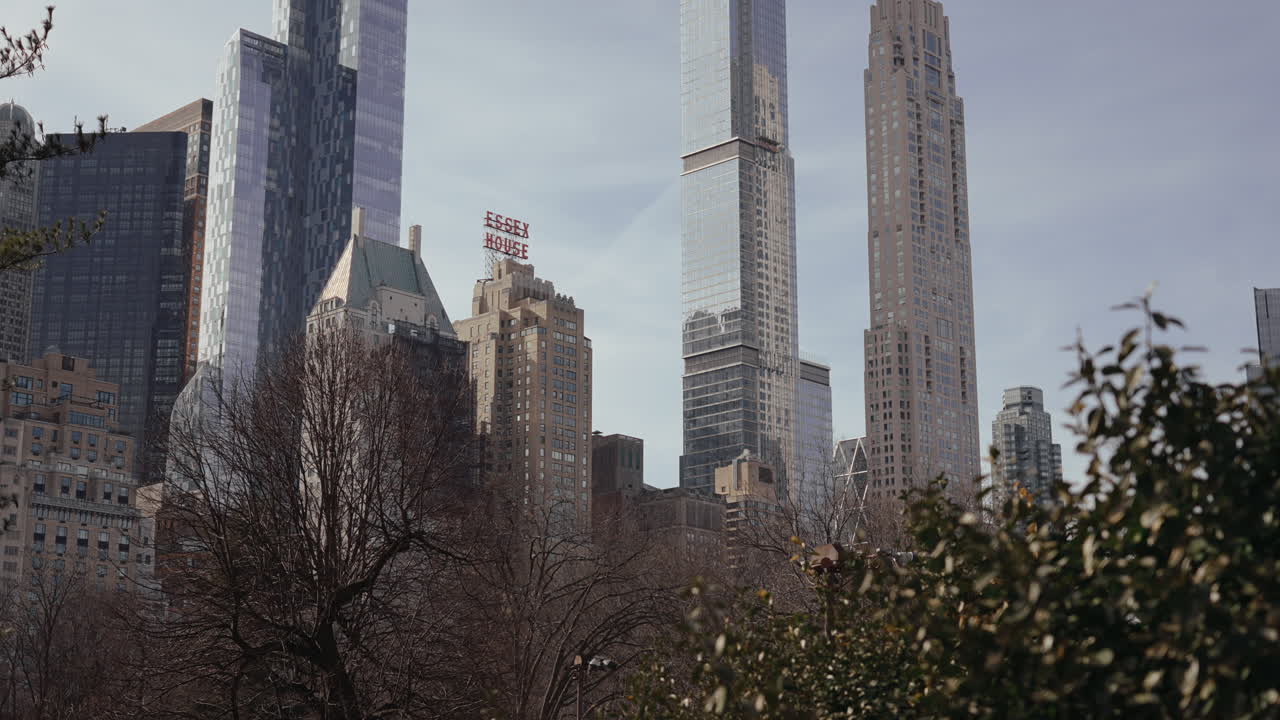 New York City Skyline with Essex House and Central Park