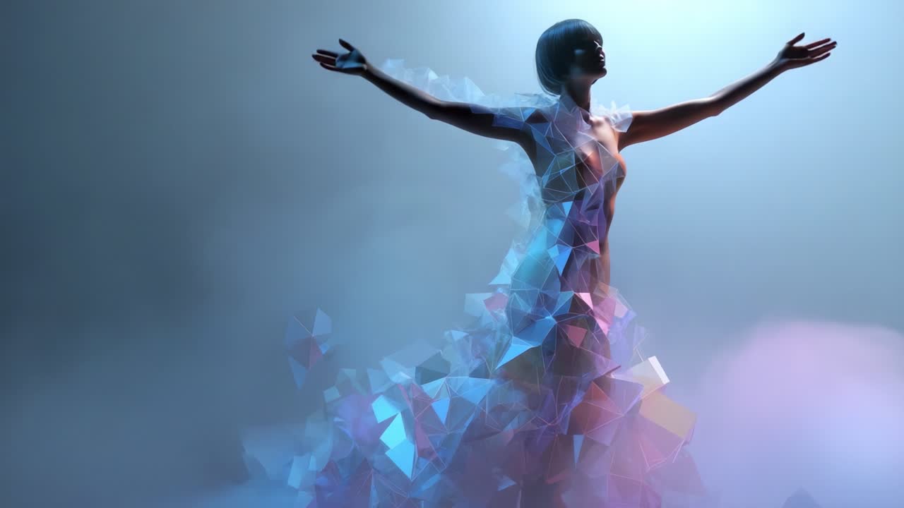 Woman in Geometric Dress