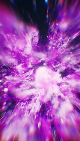 purple flowing particles with explosive wave effect, 3d rendering.