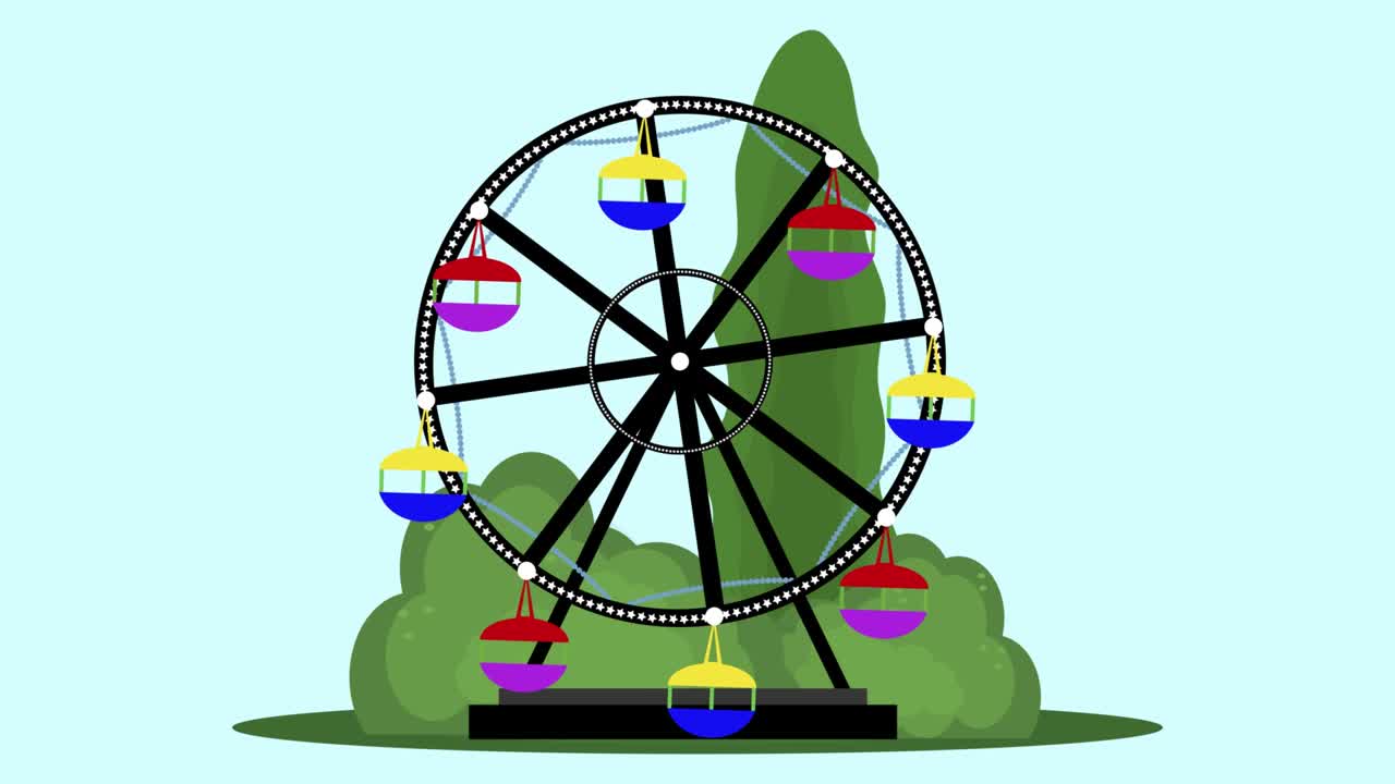 animación rueda gigante en el parque