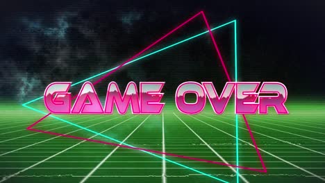 animation of game over in digital abstract space