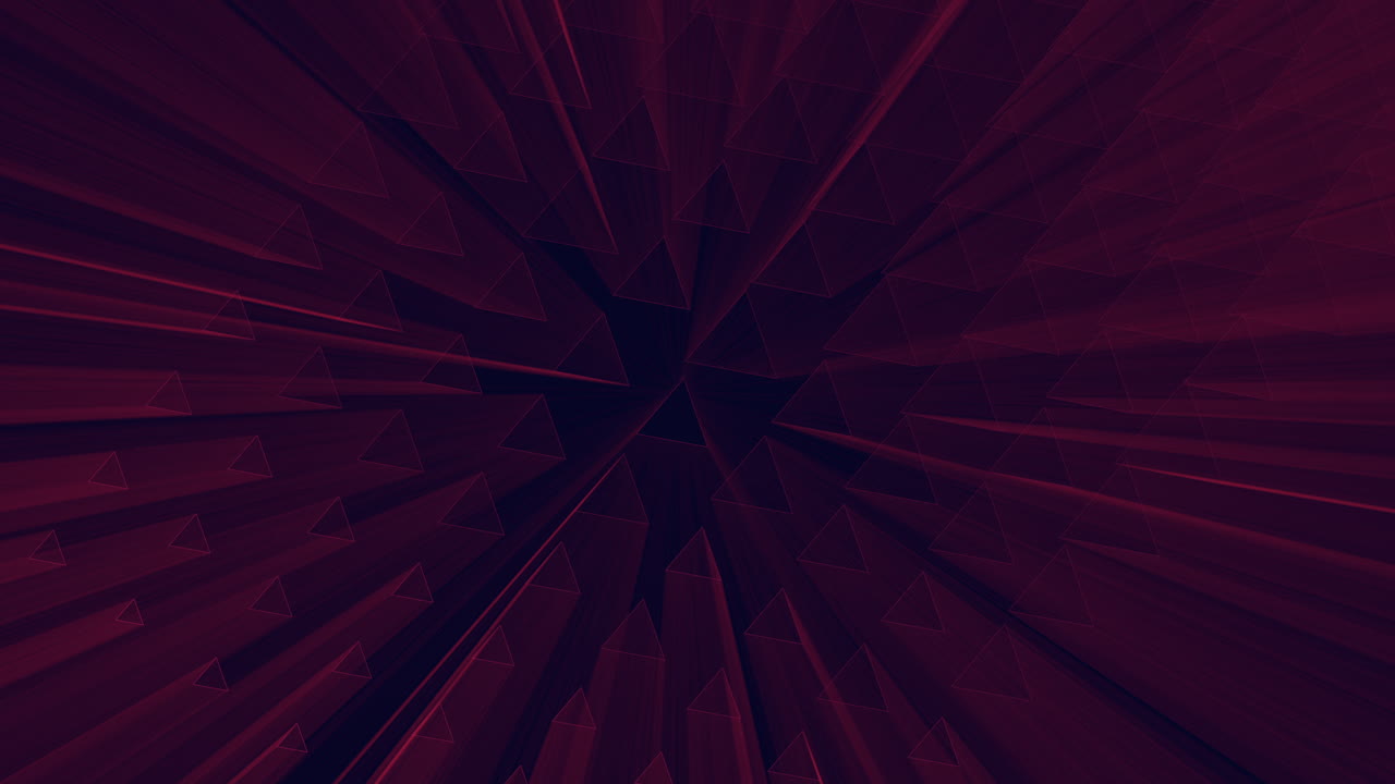 patrón abstracto dinámico rojo y negro de triángulos apilados en disposición circular