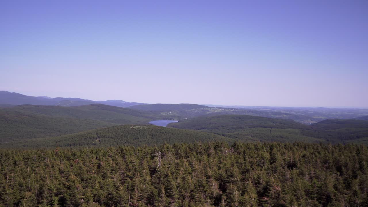 Panorama view of forests around Jizera Hill in Czech Republic