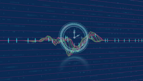 animation of data processing over clock