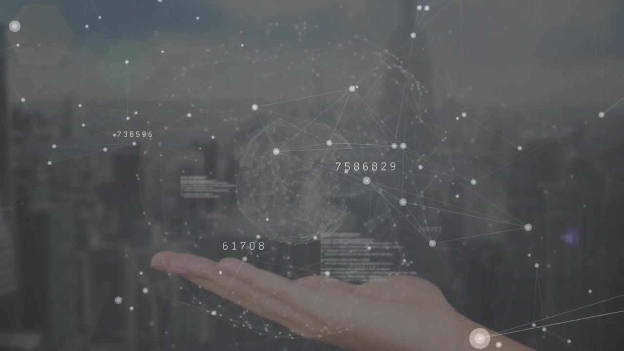 Digital Globe Network Floating Above Human Hand