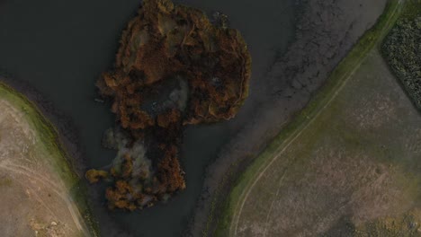 wilcacocha lake in huaraz, peruvian andes, totora skull, cenital shot