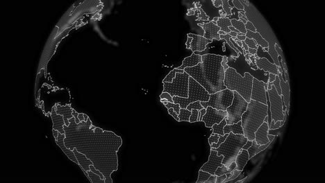 Senegal-Land-Alpha-Für-Die-Bearbeitung-Von-Datenanalyse-Technologie-Globus-Drehung,-Filmisches-Video-Zeigt-Einen-Digitalen-Globus,-Der-Sich-Dreht-Und-Auf-Eine-Senegal-Land-Alpha-Vorlage-Für-Die-Bearbeitung-Heranzoomt