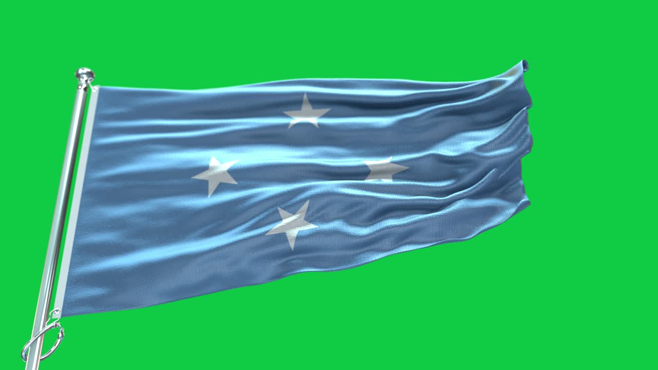 4k Highly Detailed Flag Of Micronesia Federated States Of - Micronesia Federated States Of Flag High Detail - National flag Micronesia Federated States Of wave Pattern loopable Elements