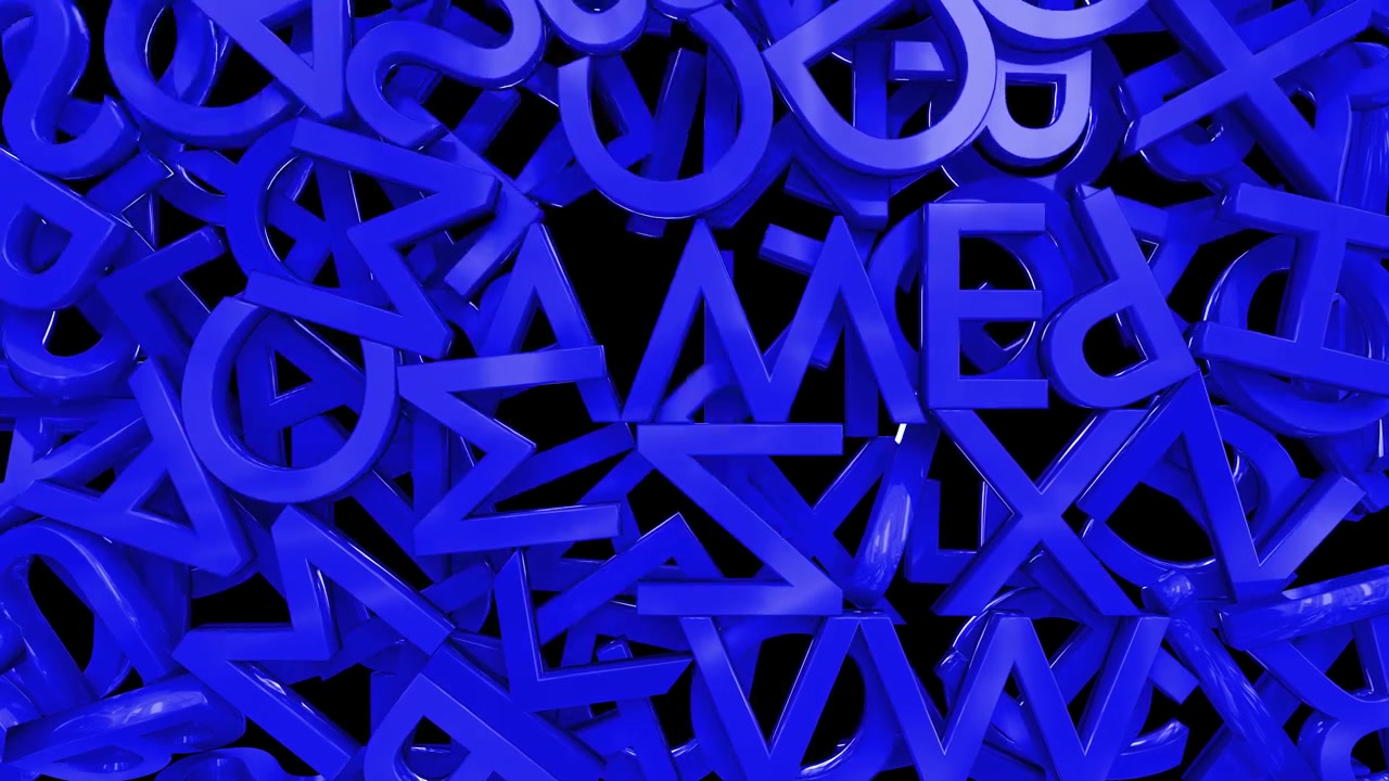 Letters alphabet characters fill screen transition capital type font book abc 4k