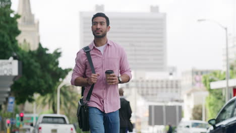 a man walking in a city street