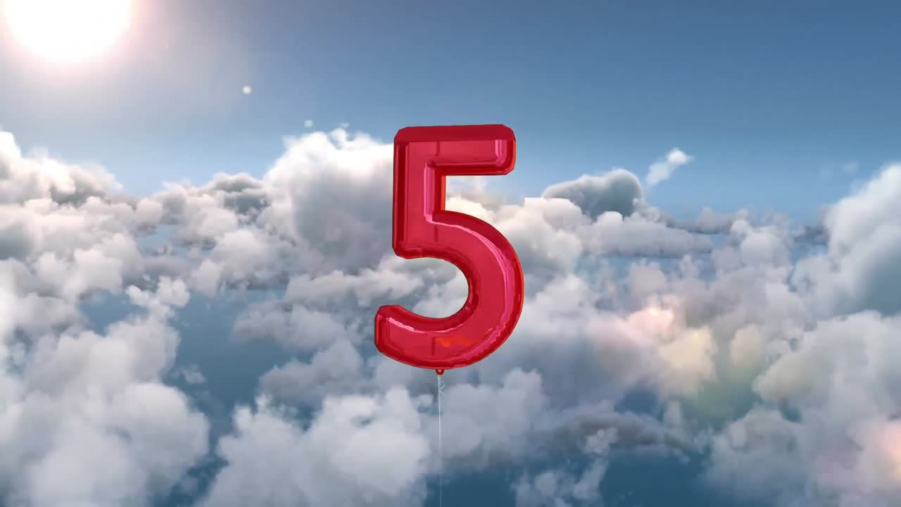 globo de color rojo en forma de cinco