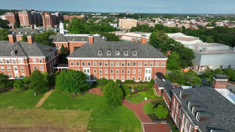 brick buildings on campus of johns hopkins university grounds