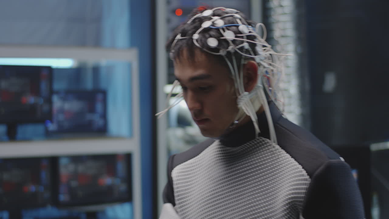 Brain Experiment in a Futuristic Lab