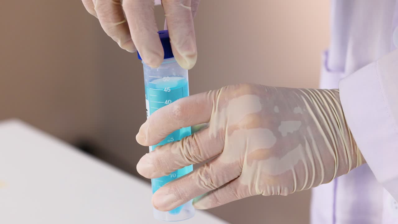 mezcla de productos químicos en un entorno de laboratorio