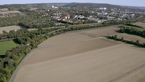 Drone-Aerial-Shot-of-Göttingen-in-Lower-Saxony,-Germany