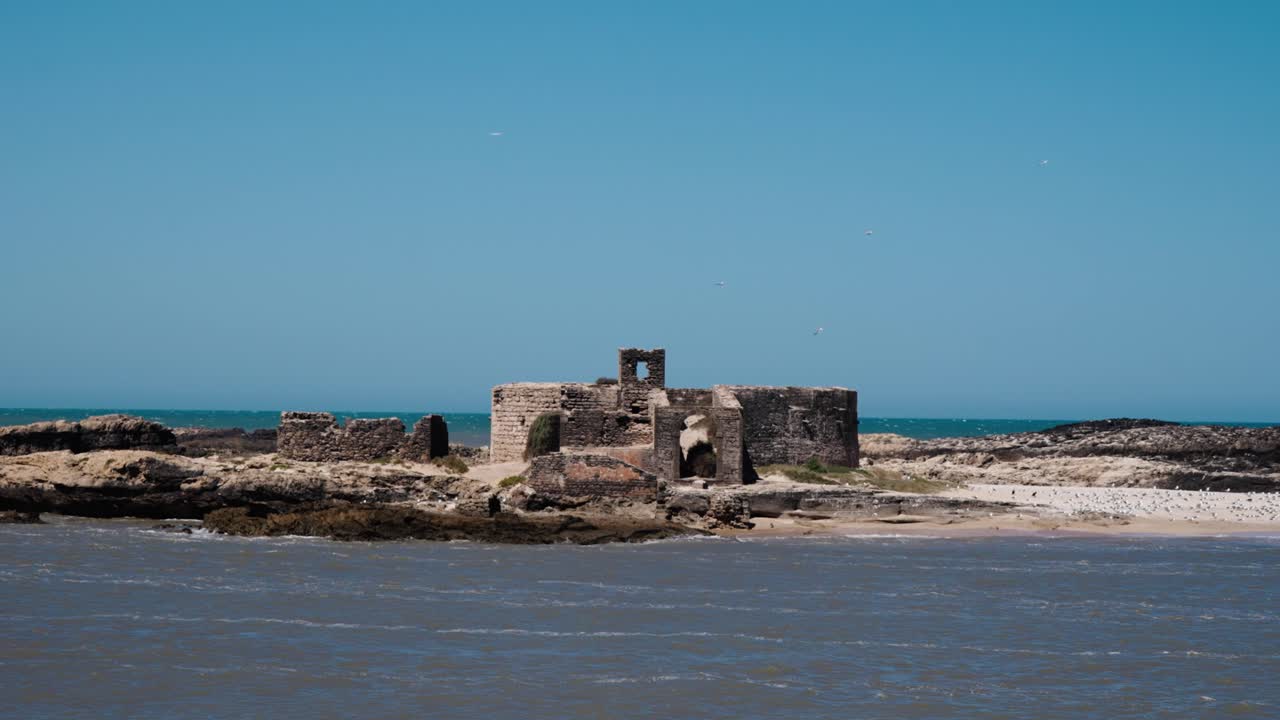 Mogador Island, Iles Purpuraires Near Essaouira In Morocco. Wide Shot