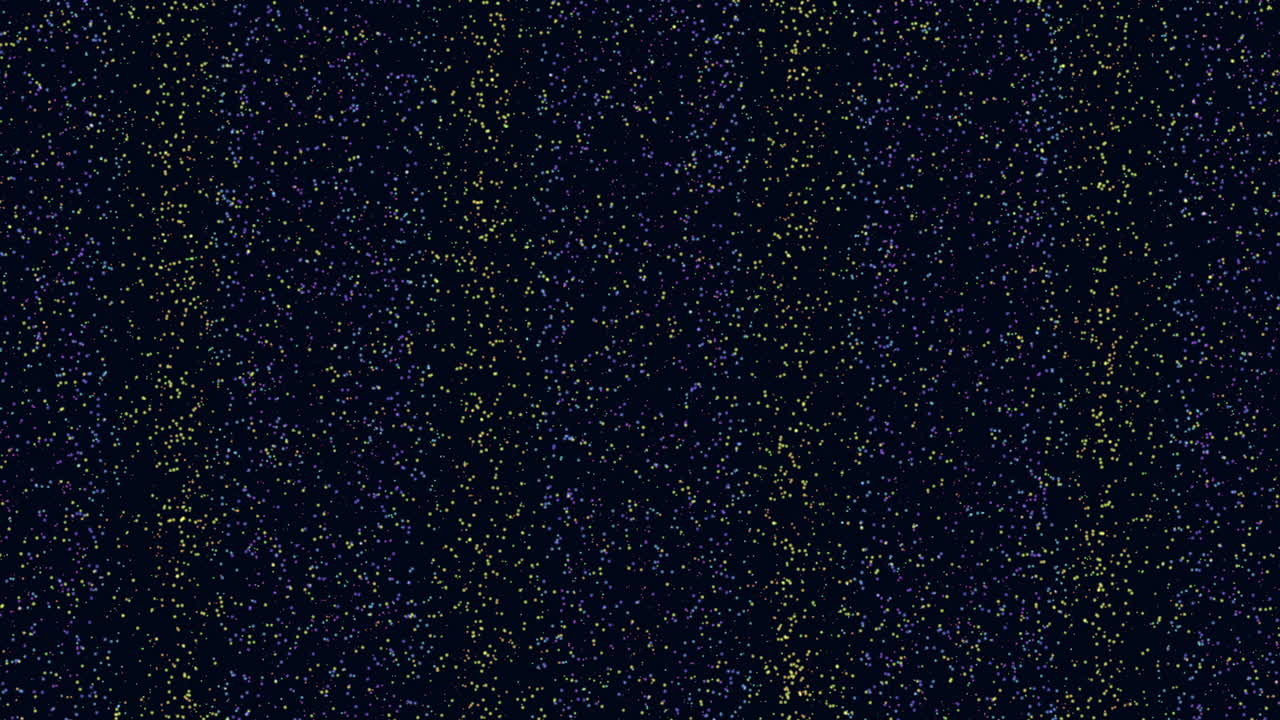 Costellazione misteriosa con punti blu e viola sparsi su sfondo nero