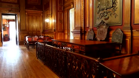 interior wide shot of hall of the general assemblies in palacio da bolsa, porto