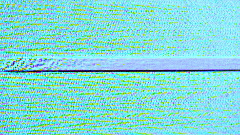 Like-and-subscribe-blue-title-on-glitch-background,-retro-VHS-style