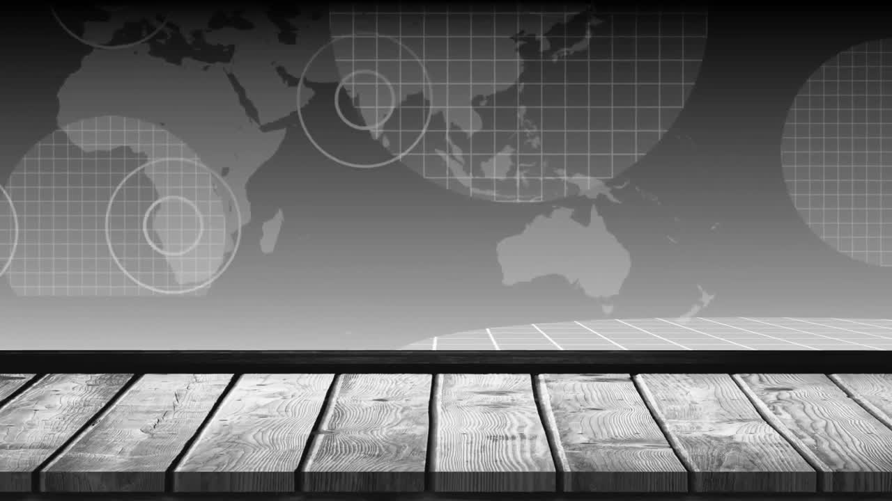 animación de visores pulsantes sobre el mapa del mundo sobre un fondo gris