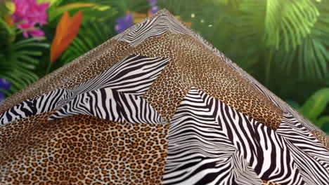 abstract animal print patterns in a tropical jungle setting