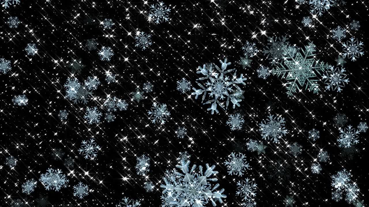 4k brillantes de navidad copos de nieve superpuestos