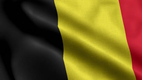 closeup waving loop 4k national flag of belgium