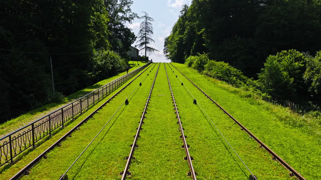 Historic engineering of Buczyniec boat slipway railway lifting ships in Poland