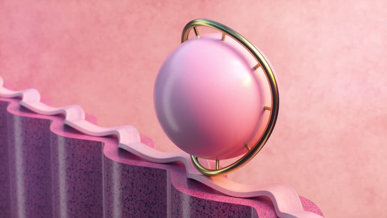 4K Video animation. Animated looped background of a sphere moving.