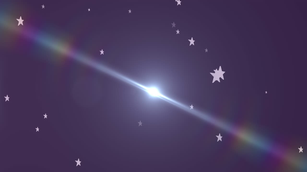 Animazione di stelle di Natale che cadono su sfondo viola