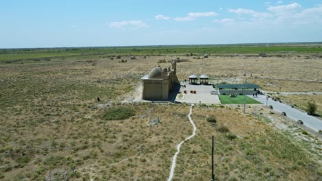 exterior of arystan bab mausoleum in turkistan province of kazakhstan