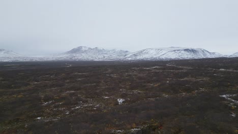 Snow-on-mountain-near-Thingvellir,-Iceland