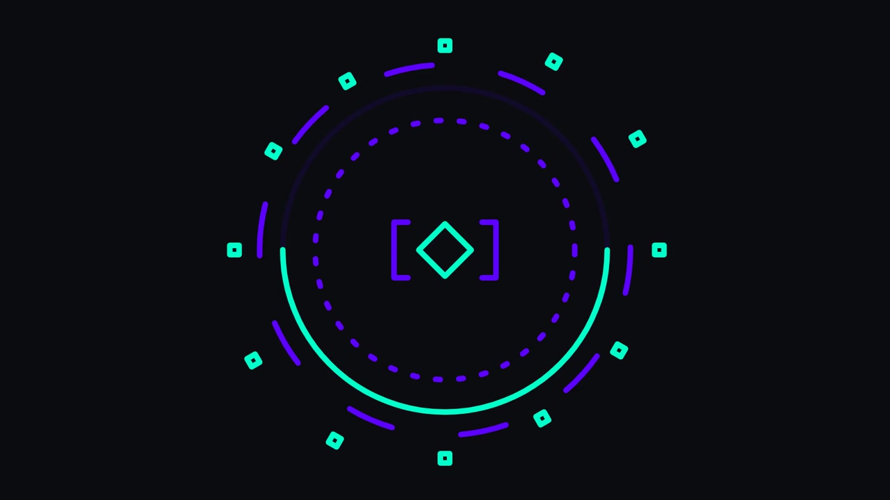 Abstract Digital Loading Animation with Rotating Geometric Shapes