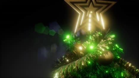 foto de estudio alegre de un árbol de navidad con luces coloridas