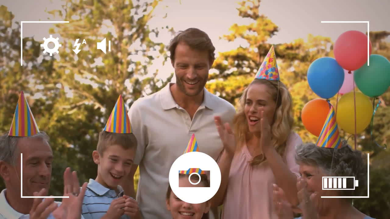 Taking photos of family on a digital camera