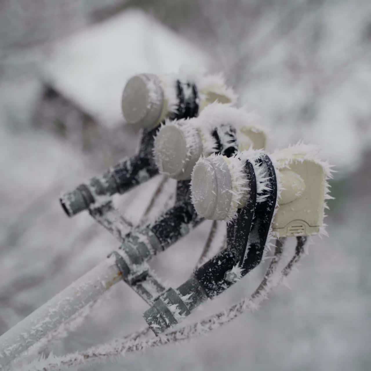 Ice and snow on satellite dish