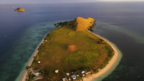 aerial drone view of gili keramat in sumbawa regency, west nusa tenggara province, indonesia.