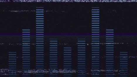 Screen with lines interference showing band graphic eq meter