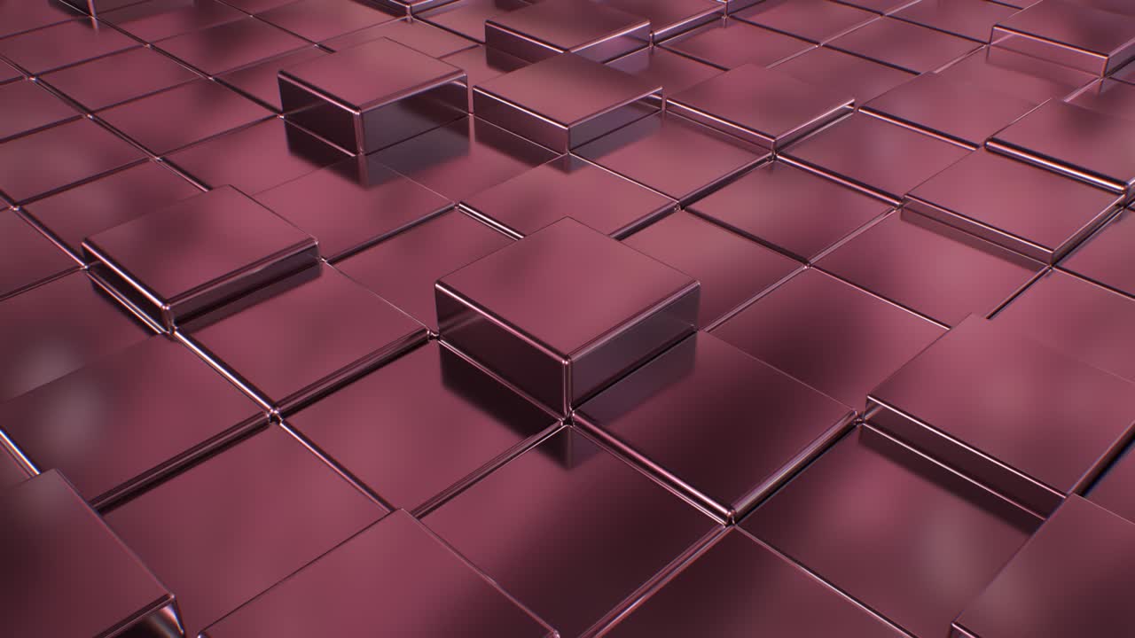 Abstract Reflective Purple Tile Floor Shiny Cube Box Geometric Blocks - 4K Seamless VJ Loop Motion Background Animation