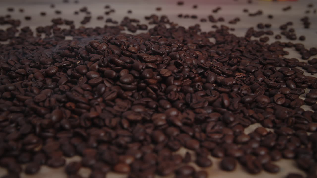 granos de café en la fábrica