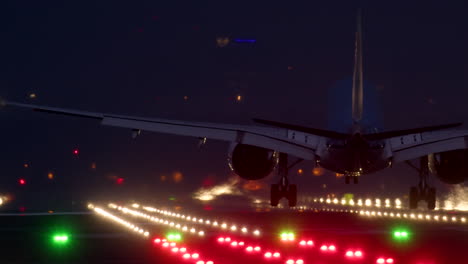 airplane landing in fog at night